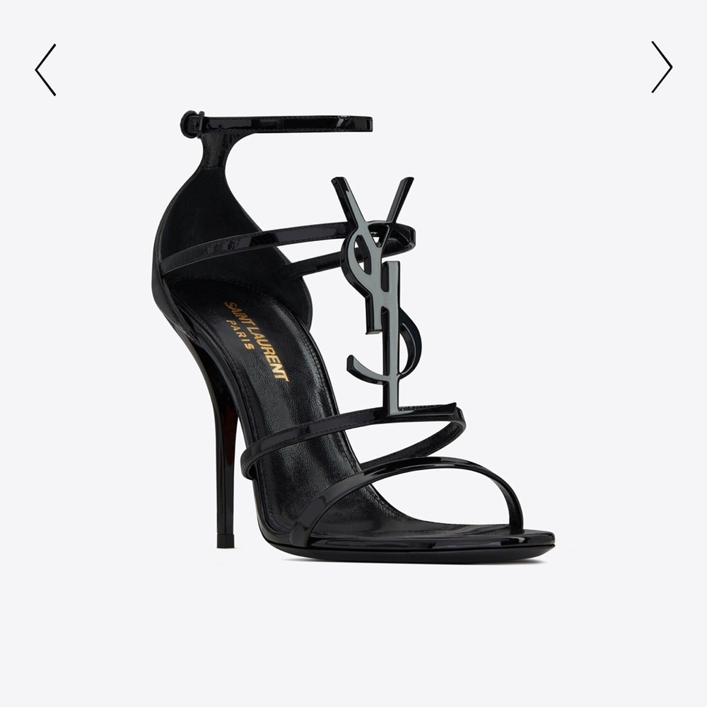 Yves Saint Laurent Black Strappy Heels